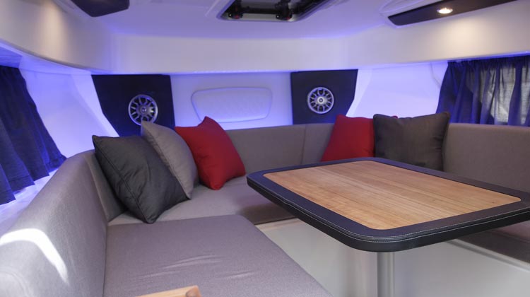 Hidden blue LED cockpit illumination in cockpit and cabins